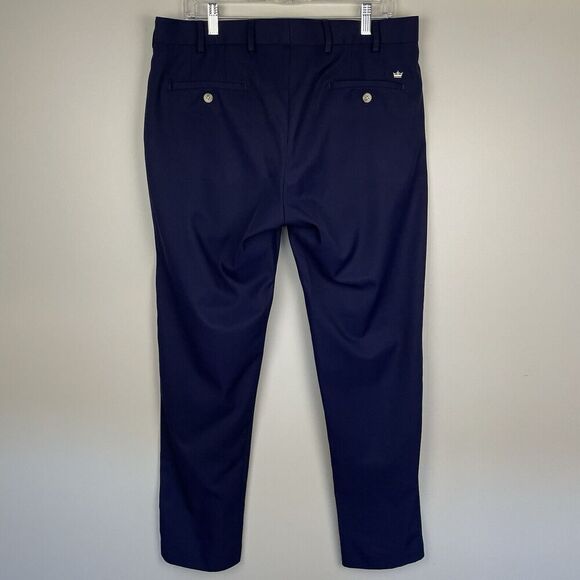Peter Millar Durham High Drape Golf Pants Mens 34x32 (36x31) Navy Crown Sport - Picture 2 of 10